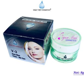 Kem mụn thâm, mờ sẹo dưỡng chất Ngọc trai đen - Sữa ong chúa V3 NHẬT VIỆT COSMETICS 6g