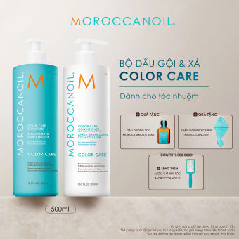 Bộ Sản Phẩm Chăm Sóc Tóc Nhuộm | Bộ Dầu Gội & Dầu Xả Chăm Sóc Tóc Nhuộm Moroccanoil 500ml + Tặng kèm Dầu Dưỡng Tóc 25ml và Khăn Microfiber