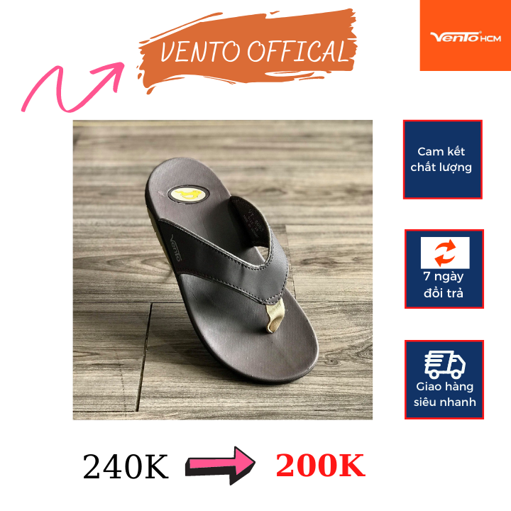 Dép Nam VENTO kiểu xỏ ngón đế chống trơn trượt VT8003