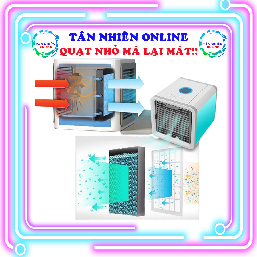 Quạt nước đá mini mát lạnh máy lạnh mini có đèn siêu phẩm mùa nóng tặng kèm dây nguồn sử dụng ngay, quạt mini, Tân Nhiên Online