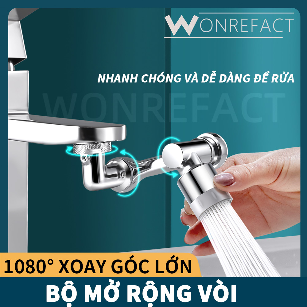 Vòi phun bằng đồng thau xoay 1080° tiết kiệm nước nối vòi bồn rửa thông dụng cho nhà bếp/ phòng tắm-INTL