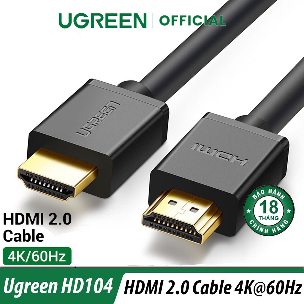 Cáp hdmi ugreen 4k, 2k cao cấp 10m, 15m, 20m, 25m, 30m, 40m, 50m chính hãng, bảo hành 18 tháng