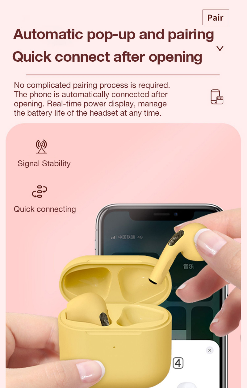 คำอธิบายเพิ่มเติมเกี่ยวกับ 100% Pro 4หูฟังบลูทูธใหม่ 4th Gen Mini TWSหูฟังเอียบัดไร้สายHiFiสเตอริโอหูฟังสำหรับไอโฟนRealme Xiaomi Oppo Samsungโทรศัพท์Android