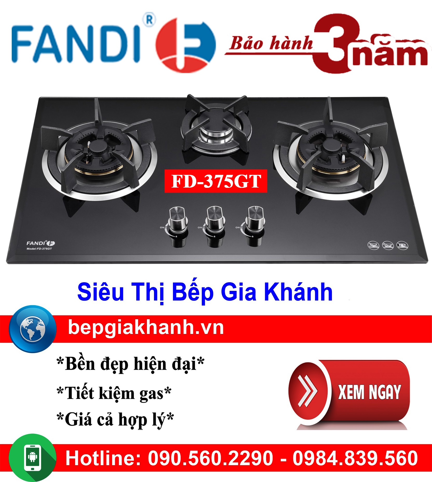[HCM]Bếp gas âm 3 vùng nấu Fandi FD-375GT, bếp gas, bếp gas đôi, bếp gas đơn, bếp gas âm, bếp ga, bếp ga đôi, bếp ga đơn, bếp ga âm, bep ga, bep gas