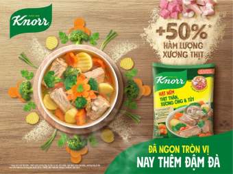 Hạt nêm thịt thăn, xương ống, tủy Knorr gói 900g
