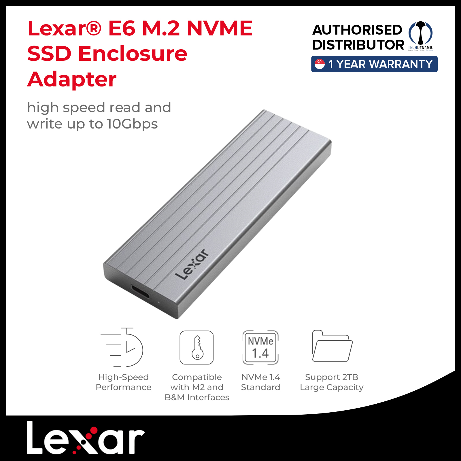 Lexar® E6 M.2 SSD Enclosure