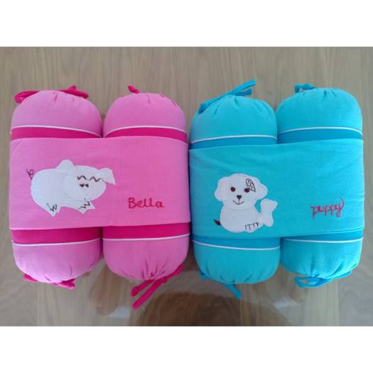 Cặp chèn đậu xanh cho bé-cặp gối chặn vỏ đậu xanh sơ sinh bella