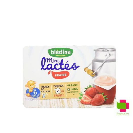 Sữa chua nguội Bledina Mini Lactes, Pháp (55g x 6 hộp) bổ sung dinh dưỡng, vitamin, canxi cho bé từ 6 tháng đến 3 tuổi - Xoài (vỉ 6 hộp)