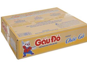 Thùng 50 gói Cháo Gà Gấu Đỏ 50g.