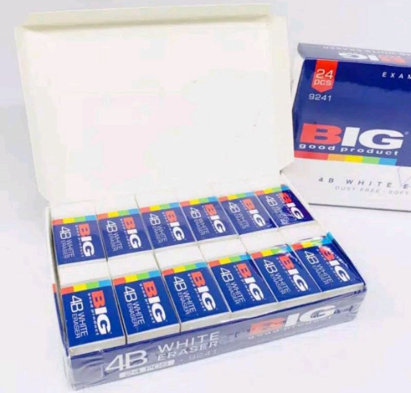 Penghapus Pensil B40 Warna Putih BIG 1 Pcs Karet Stip Setip Eraser Hapus Alat Tulis Peralatan Sekolah Color Colorful Stationery Stensil ATK Perlengkapan Kantor Aksesoris Buku Kertas Garis Gambar Drawing Prakarya Kerajinan Crafting Craft Tri Tunggal Malang