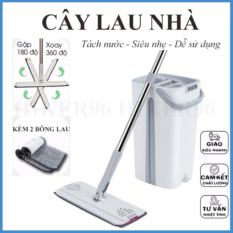 Cây lau nhà tự vắt thông minh, bộ lau nhà tự vắt, chổi lau nhà 360 độ