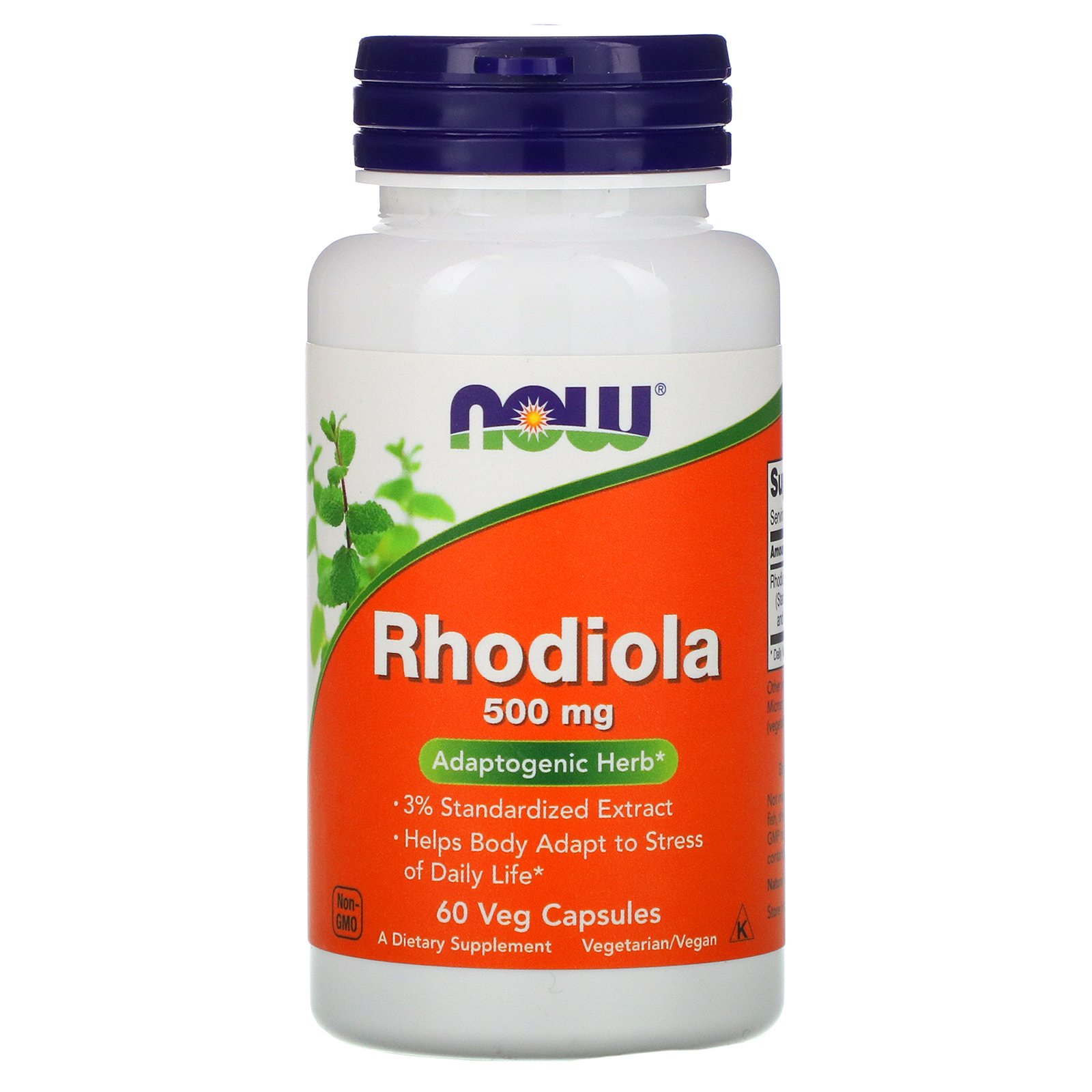 HCM Chiết xuất cây rễ vàng, NOW Foods, Rhodiola, 500 mg, 60 Veg Capsules