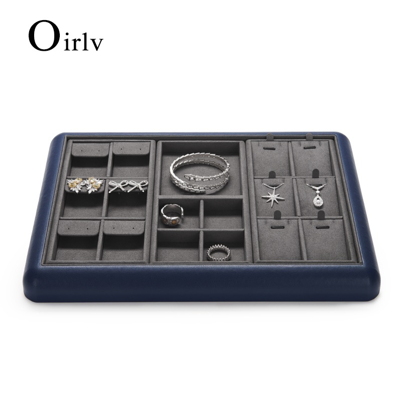 Oirlv khay trưng bày đồng hồ vòng đeo tay hoa tai nguyên bản trang sức khay đựng đĩa trưng bày trang sức cửa hàng phong cách instagram khay đựng đồ trang sức bằng da pu p118