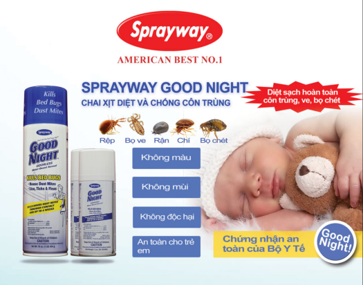 Chai Xịt Diệt Côn Trùng Bọ Chét Chấy Rận Sprayway Goodnight 003 85g
