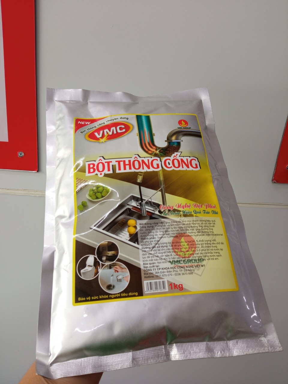 Bột thông cống vmc - bột thông tắc cống, bồn cầu, bồn lavabo...