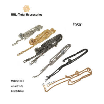 Dây đeo túi xách Chanel xích đôi thời trang mới cao cấp bằng kim loại sang trọng 120cm F0501