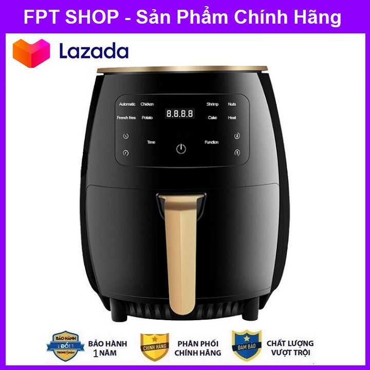 Nồi Chiên Không Dầu Goviz 4.5L thế hệ 2022 điều khiển điện tử, 8 chức năng nấu tự động, Tiết kiệm điện năng , nấu ăn ngon tốt cho sức khỏe