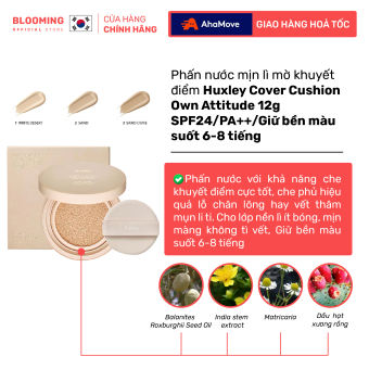 Phấn nước che phủ khuyến điểm hoàn hào Huxley Cover Cushion; Own Attitude SPF23 PA++ 12g