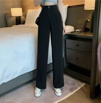 Quần tây ống rộng lưng cao ( khóa kéo trước)