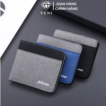 Ví vải nam JOLEZEON, bóp nam Canvas phối màu sang trọng và lịch sự - VNA15