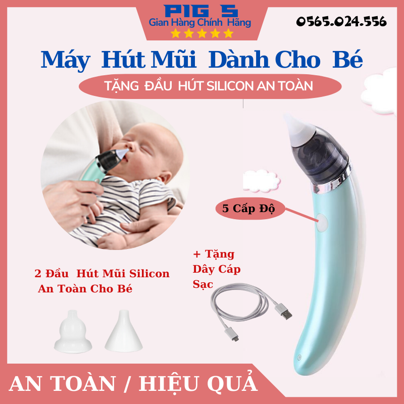 [HCM]Máy hút mũi Little Bees - 5 Mức Độ An Toàn Vệ Sinh Sạch Sẽ - Quà Tặng Bộ Đầu Hút Silicon Cao Cấp Trị Giá 49k - máy hút mũi cho bémáy hút mũi cho bé sơ sinhmáy hút mũi trẻ em - Bamboo - BH 12 Tháng.