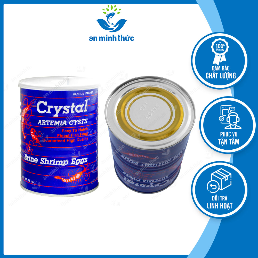 Artemia crystal ấp nở hàng mỹ osi 425gram thức ăn tôm cá giống, cá bột, guppy, betta, cá cảnh, thủy sinh bổ sung dinh dưỡng cho cá khỏe từ ấu trùng artemia giàu đạm, độ nở cao amt 004