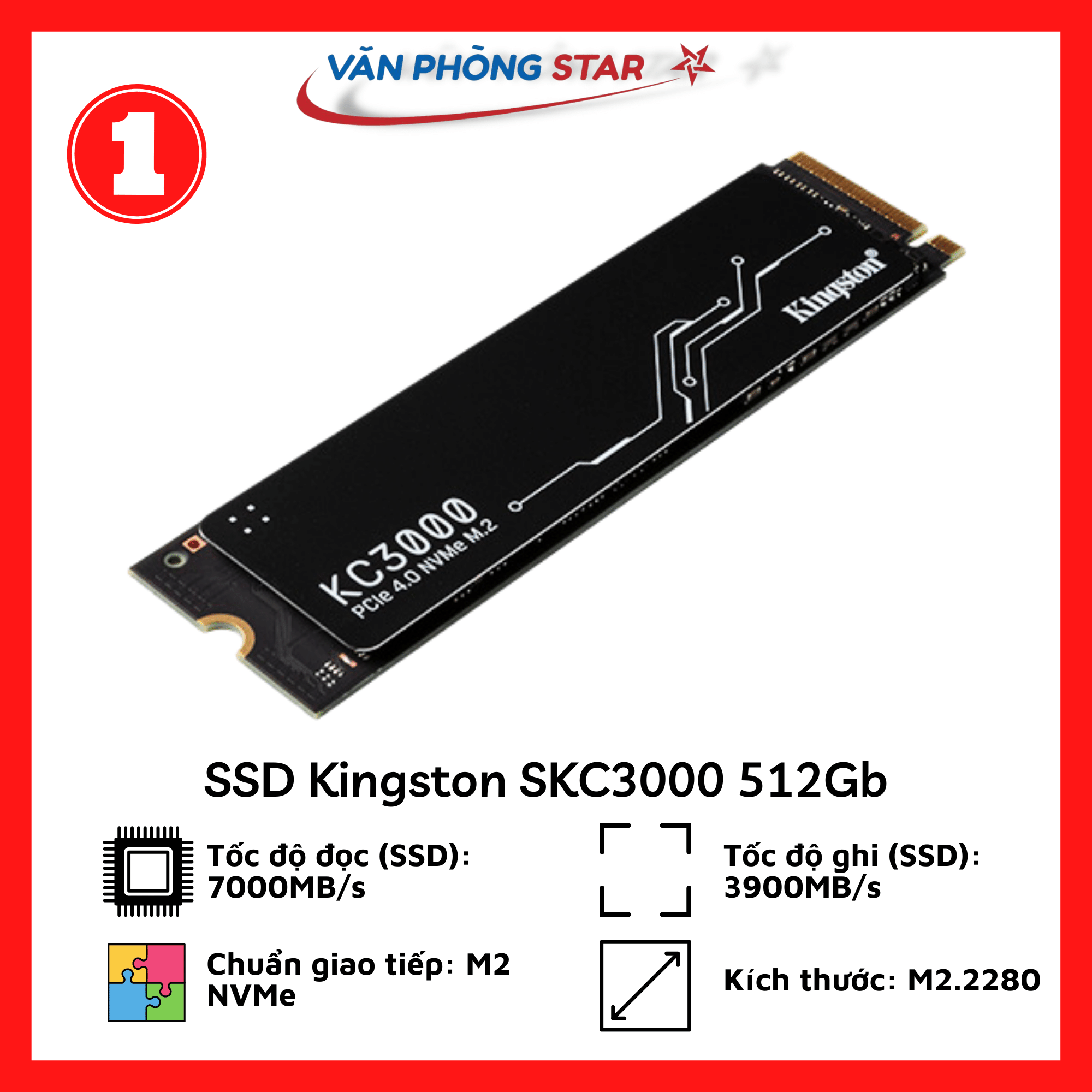 SSD Kingston SKC3000 512Gb PCIe NVMe Gen 4.0