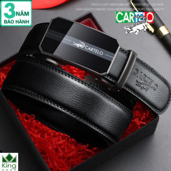 Thắt Lưng Dây Nịt CARTELO Nam Da Bò 100% Khóa Tự Động G05 - Đồ Da Kingshop