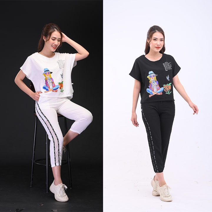 Bộ đũi nữ, bộ mặc nhà nữ, chất mát, quần dài, hàng vnxk loại 1, họa tiết độc