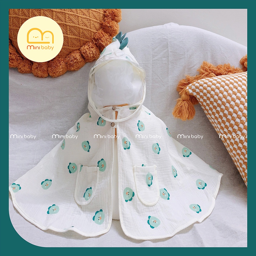 Áo choàng cho bé áo khoác kèm tấm chống giọt bắn và khẩu trang chống dịch hỗ trợ đổi size 1 - 1 Toàn Quốc - hàng 1 lớp mùa hè - Mini Baby