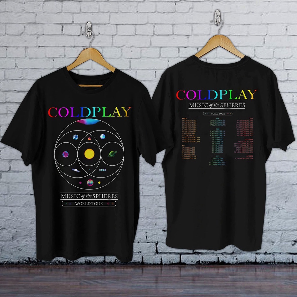 Coldplay Band Tour T-Shirt - Unisex Cotton Short Sleeve Music Rock