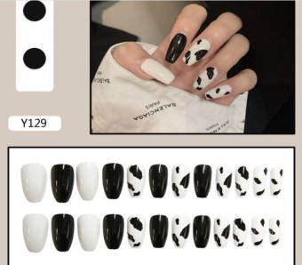 Bộ 24 móng tay giả hình bò sữa kute 💖💖 SẴN KEO DÁN 💖💖