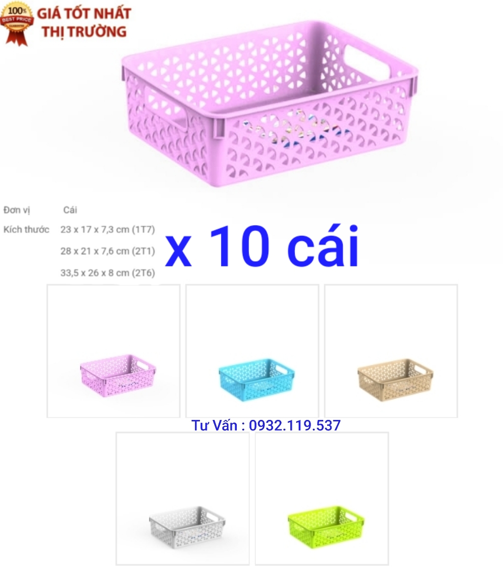 Combo 10 rổ nhựa đan duy tân_ Giao Màu Ngẫu Nhiên.