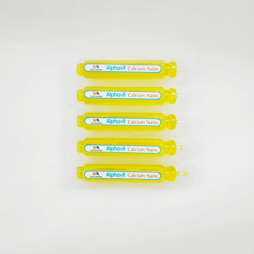 Siro Bổ Sung Canxi Cho Bé Alphavit Calcium - Giúp Trẻ Nhanh Mọc Răng - Phát Triển Chiều Cao - Chống Còi Xương - Hộp 20 Ống Nhựa Bẻ