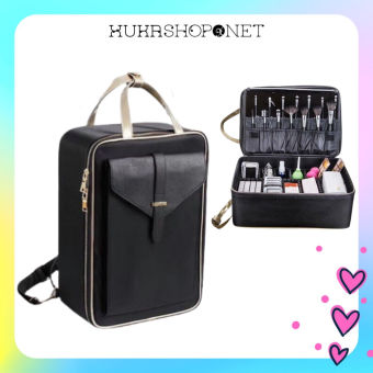 Cốp BALO Trang Điểm Chuyên Nghiệp Viền Vàng Cao Cấp