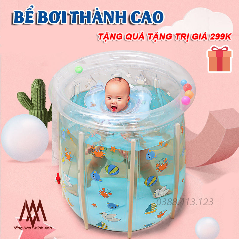 Bể bơi thành cao Doctor Dophin - Hồ bơi mini tại nhà cho bé - Phát triển chiều cao - Bể bơi cho trẻ sơ sinh - Tặng kèm quà tặng trị giá 299k