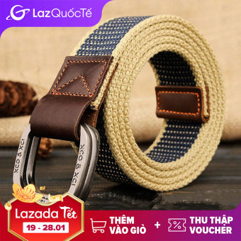 Thắt Lưng MEDYLA Cho Nam Khóa Đôi Sọc Người Lớn Nam Đơn Giản Dệt Kim Thắt Lưng Vải Bố Nam Dây Đeo Kéo Dài