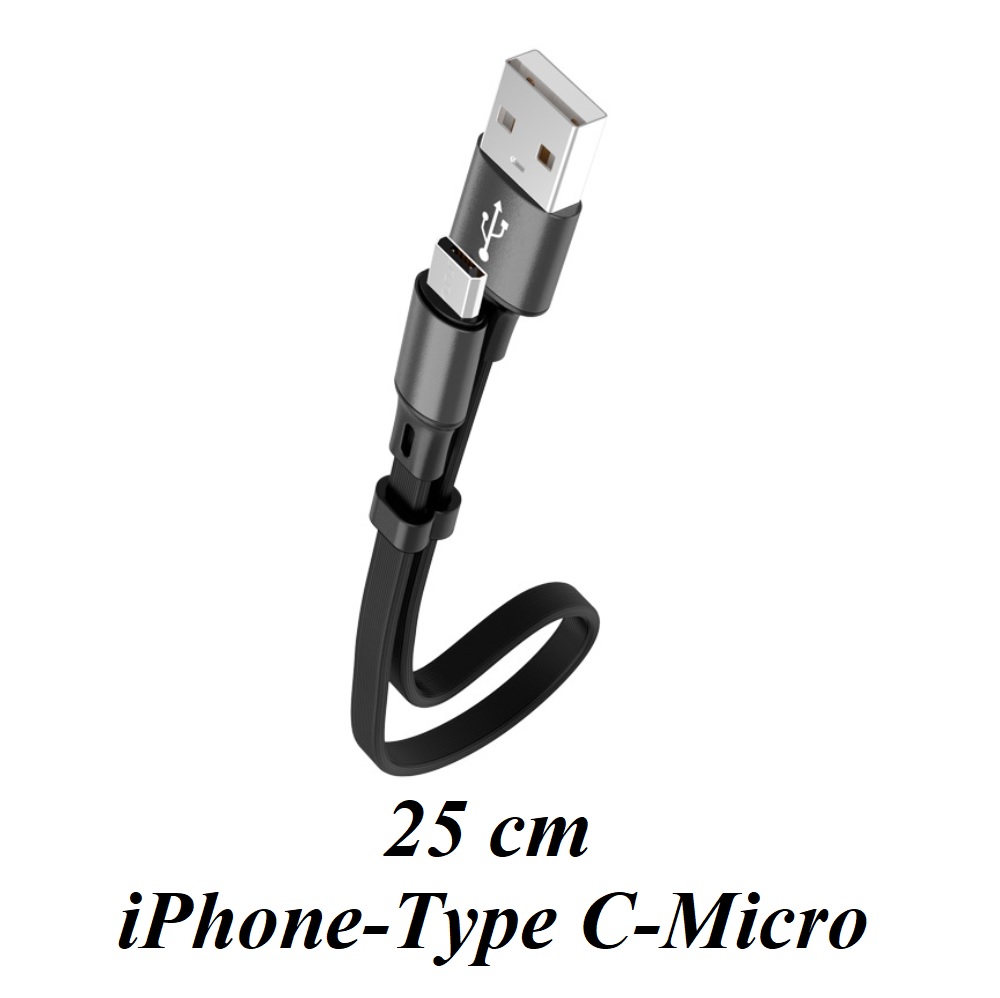 Cáp sạc điện thoại loại ngắn 25 cm tiện dụng mẫu 1 GEMINI SHOP