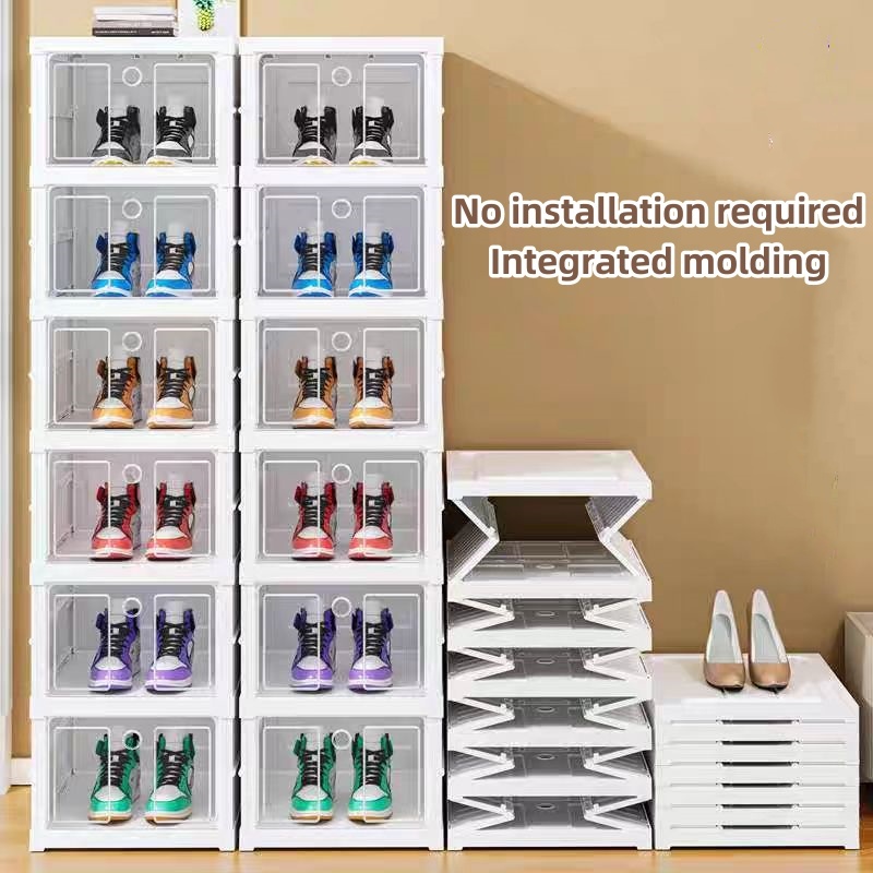 Stackable Plastic Shoe Box Drawer Transparent Storage For