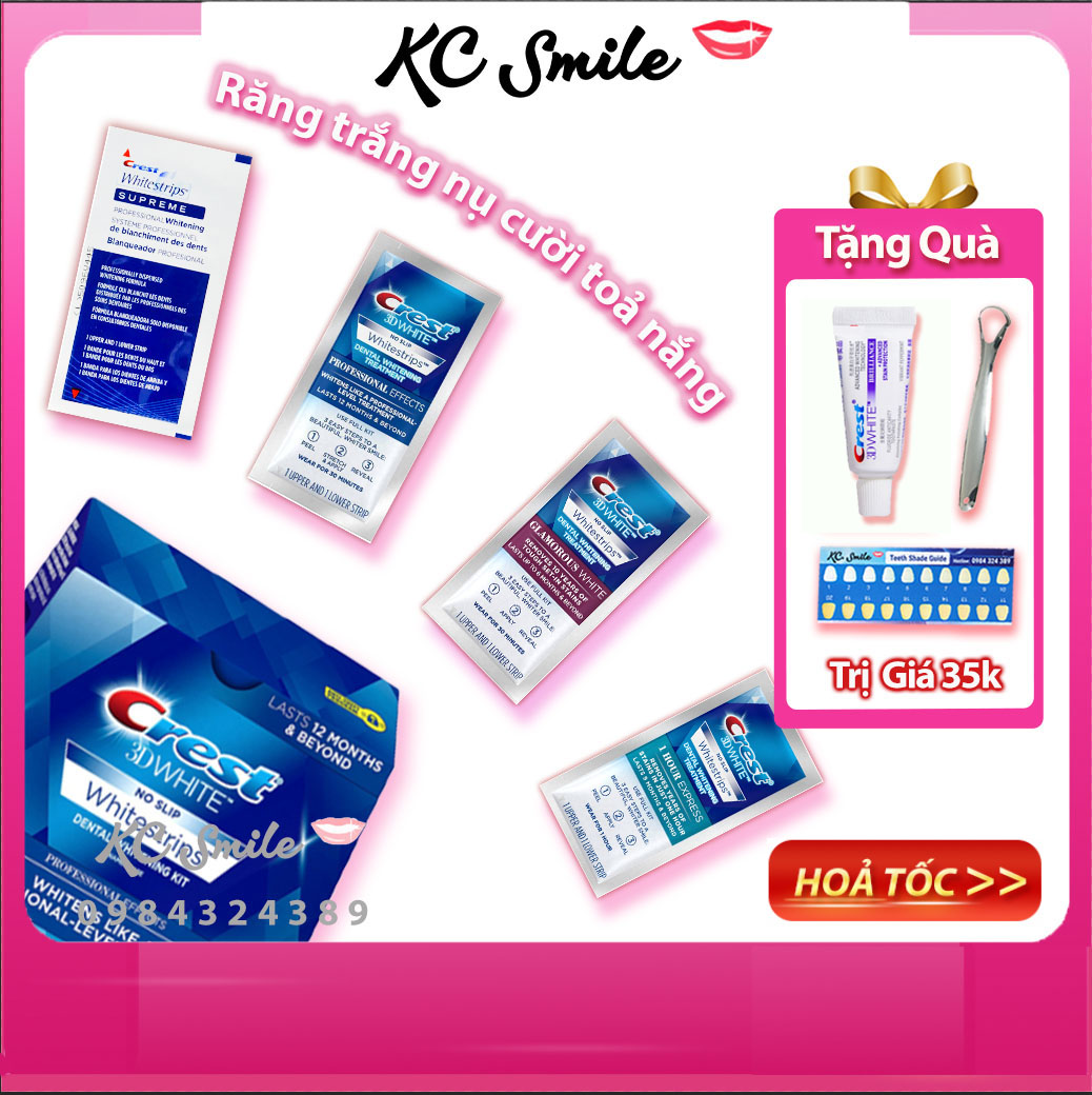 Set 14 gói - 28 Miếng dán trắng răng Crest 3D White - Liệu trình trắng răng 14 ngày