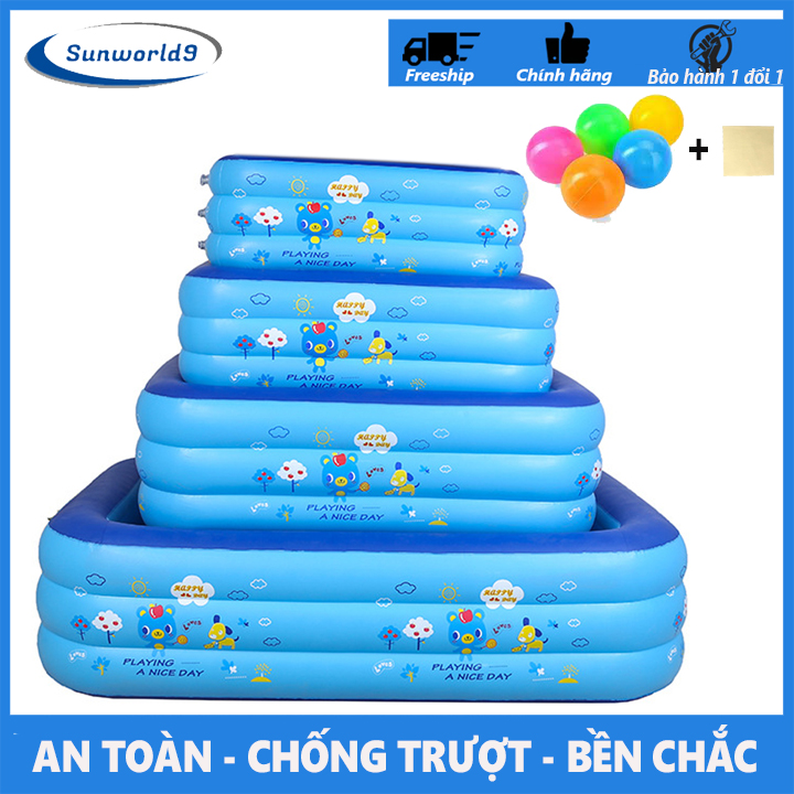 Ho boi nguoi lon va em be giá rẻ loại tốt, bể bơi mini gia đình, bồn tắm hơi cho bé, ho boi tre em loại tốt, bể bơi cho trẻ em, be boi cho be khuyen mai, bể bơi phao 3 tầng cỡ lớn
