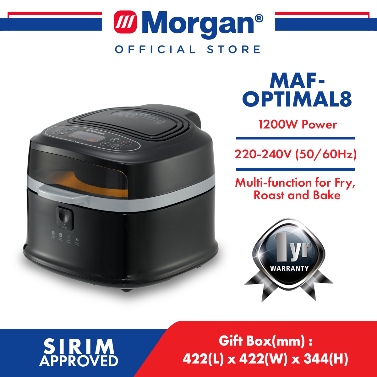 MORGAN MAF-OPTIMAL 8 AIR FRYER 8L