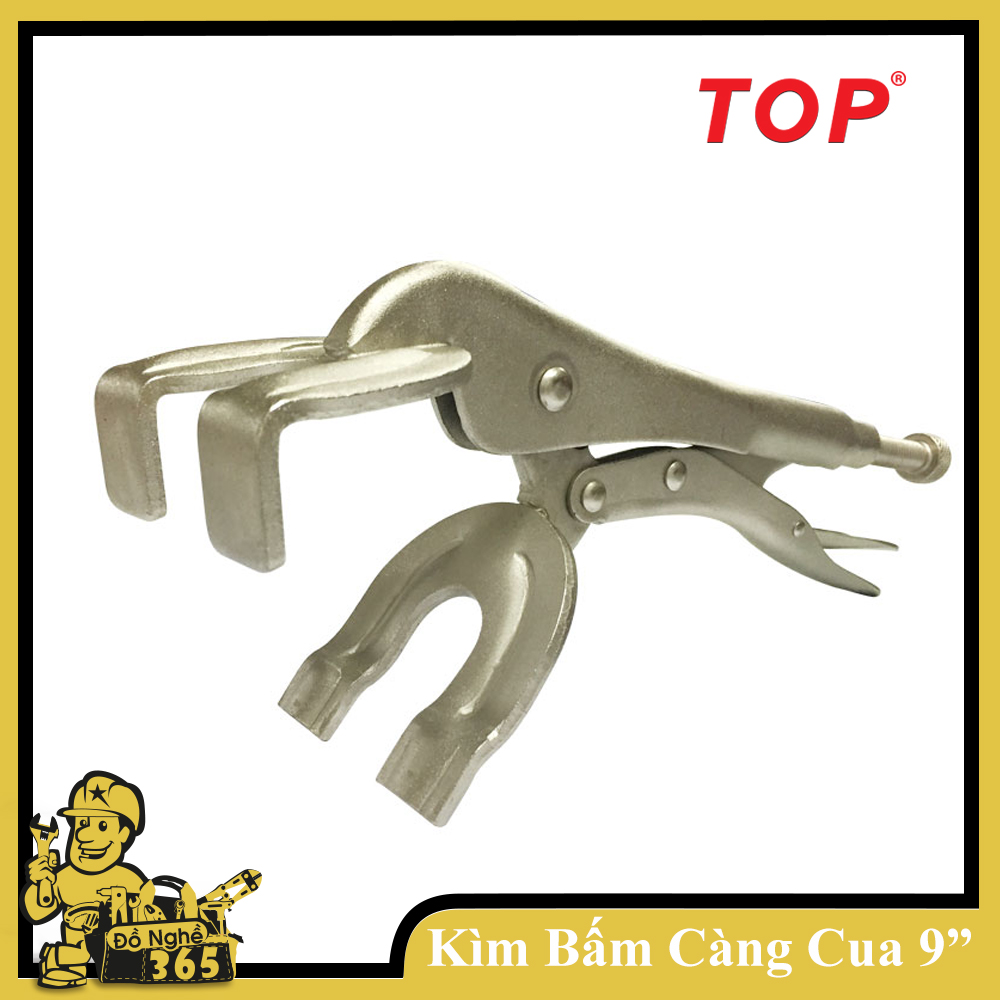 Kìm bấm chết mỏ kẹp hàn (càng cua) dài 9" (230mm) Top , sản phẩm được chế tạo bằng thép CR-V, bấm giữ 2 chi tiết khác nhau để hàn, hoặc cắt