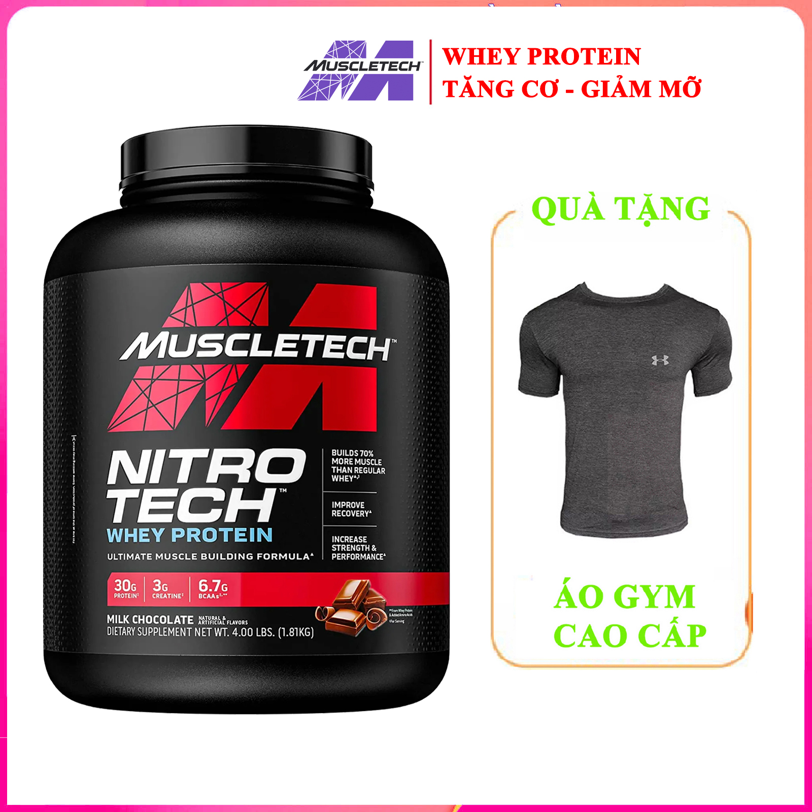 Whey Protein Powder MuscleTech Nitro