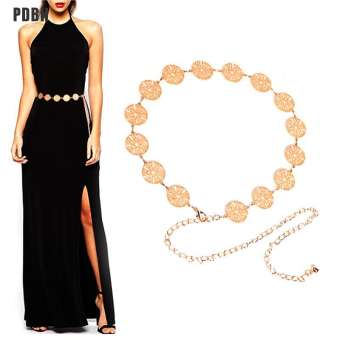 Thắt Lưng Dây Xích Kim Loại Thời Trang Thắt Lưng Dây Xích Cơ Thể Màu Vàng Bạc Khóa Thắt Lưng Đầm