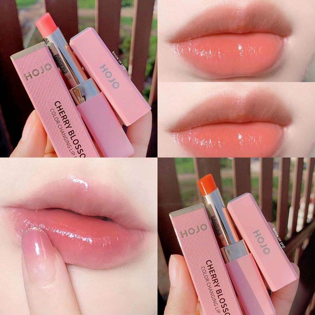 Son dưỡng có màu HOJO Cherry Blossoms dưỡng môi làm hồng môi siêu tự nhiên