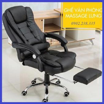 Ghế Văn Phòng Chân Xoay, Có Gác Chân, Massage Lưng - Ghế Văn Phòng Cao Cấp Ngả Lưng 135 độ
