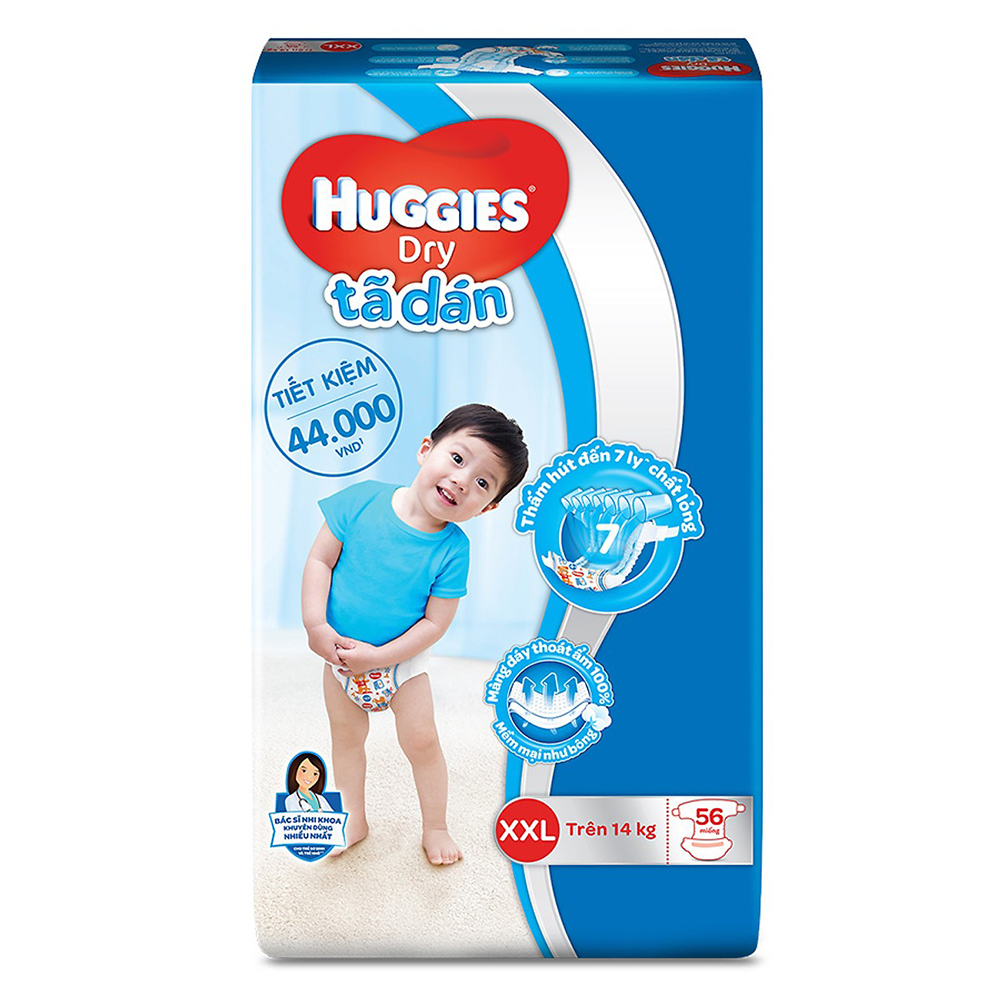 Tã dán huggies dry size xxl56 miếng