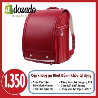 Cặp Randoseru - Cặp chống gù lưng Nhật Bản Khóa tự động (Màu Đỏ)