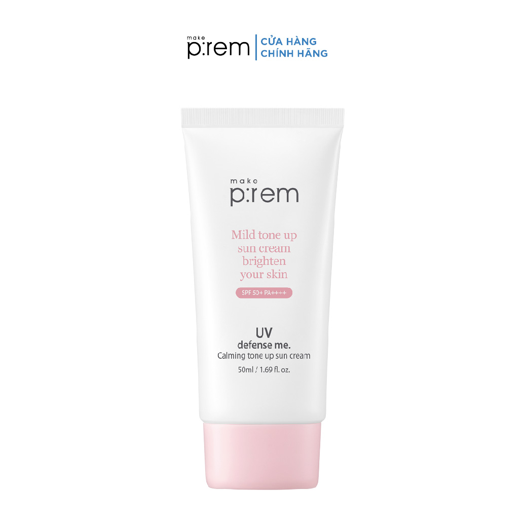 Kem chống nắng nâng tone MAKE P:REM UV defense me. Calming tone up sun cream